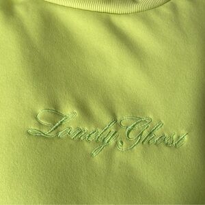 Lonely Ghost Neon Green Crew Neck Pickleball Large Sweatshirt